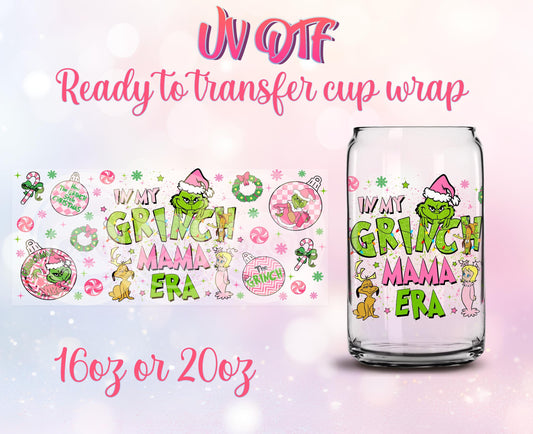 UV DTF Ready to Transfer Cup Wraps - Christmas Design DIY 16oz and 20oz Prints - Libbey Glass Can - Customizable