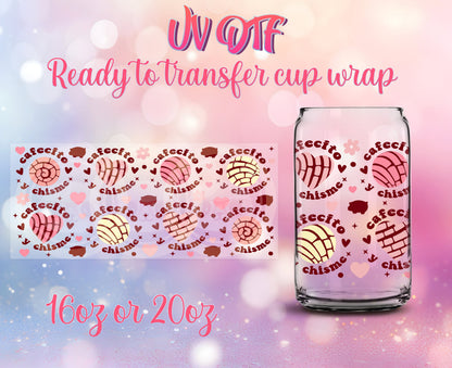 UV DTF Cup Wrap - Ready to Transfer  Cafecito y Chisme Design DIY 16oz and 20oz Prints - Libbey Glass Can - Customizable
