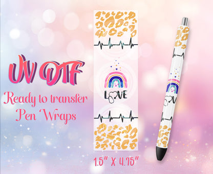 UV DTF Pen Wraps - Ready to Apply - Nurse C.N.A Doctor Health Design Prints - DIY Pen Decal - Customizable
