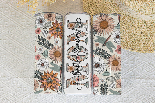 Best Mom Ever- Mother's Day Design 20oz Skinny Tumbler - Custom Design Travel Mug - Personalized Gift