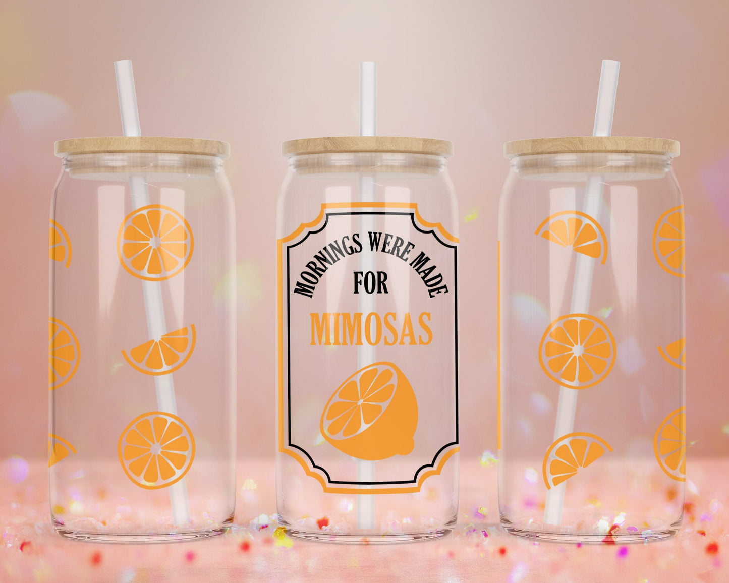 UVDTF Customized Glass Cup 16oz - When Life Gives You Lemons Make Lemonade Design - Bamboo Lid - Customized Gifts