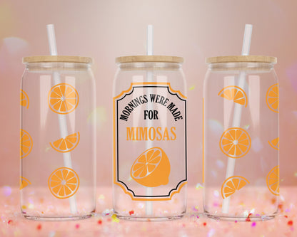 UVDTF Customized Glass Cup 16oz - When Life Gives You Lemons Make Lemonade Design - Bamboo Lid - Customized Gifts