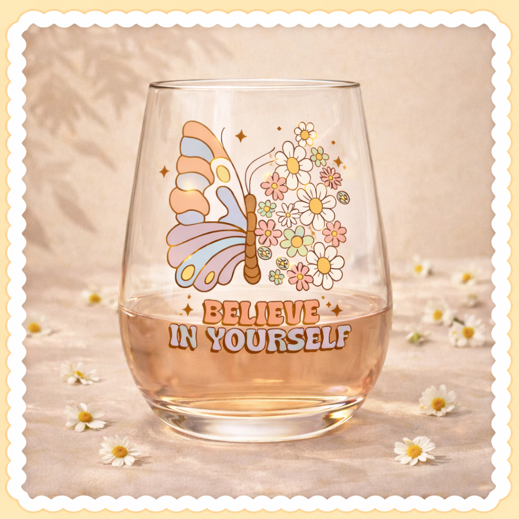 UV DTF Decals - Ready to Apply - Believe In Yourself - Mental Health Design Prints - DIY Decal - Customizable