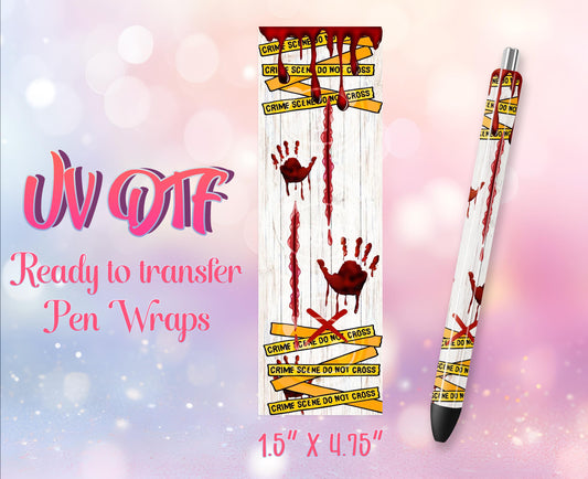 UV DTF Pen Wraps - Ready to Apply - Cr!me Movie Lover Design Prints - DIY Pen Decal - Customizable