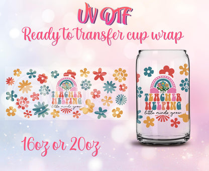 UV DTF Cup Wrap - Ready to Transfer - Teacher Gift DIY 16oz and 20oz Prints - Libbey Glass Can - Customizable
