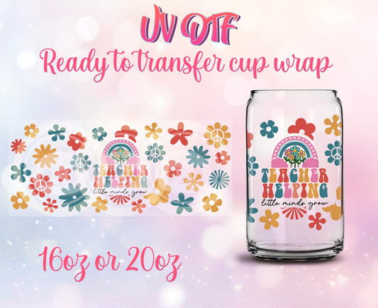 UV DTF Cup Wrap - Ready to Transfer - Teacher Gift DIY 16oz and 20oz Prints - Libbey Glass Can - Customizable
