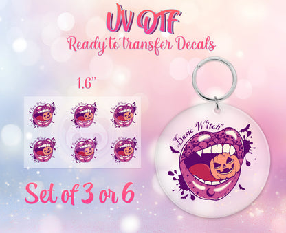 UV DTF Ready to Apply Keychain Transfers - Let's Get Wicked Halloween Design Prints - DiY Acrylic MDF keychain Decal - Customizable