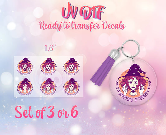 UV DTF Ready to Apply Keychain Transfers - Witchy and Wild - Halloween Design Prints - DiY Acrylic MDF keychain Decal - Customizable