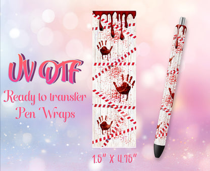 UV DTF Pen Wraps - Ready to Apply - Cr!me Movie Lover Design Prints - DIY Pen Decal - Customizable