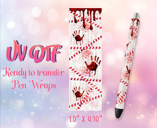 UV DTF Pen Wraps - Ready to Apply - Cr!me Movie Lover Design Prints - DIY Pen Decal - Customizable