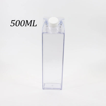 16oz Milk Carton Water Bottle | Acrylic Blank Tumbler | Customizable DIY Bottle | 500ml Cute Drinkware