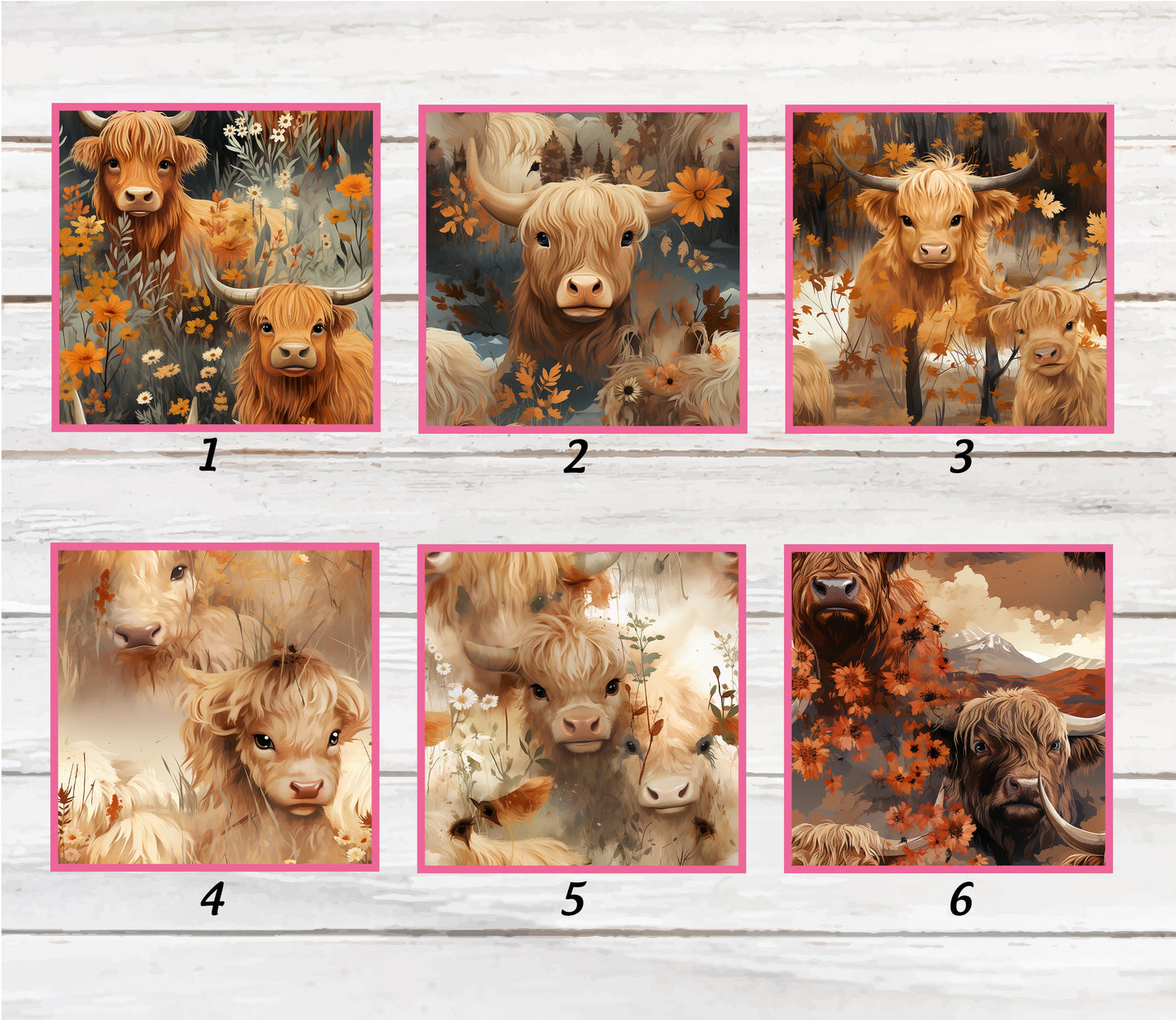 Highland Cow Design Phone Wallet - Adhesive PU Leather Card Holder For Phone  - Custom Gift - Stick on Pocket - Card Caddy