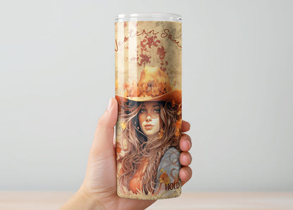 Yeehaw Cowgirl - Western Country Design 20oz Skinny Tumbler - Custom Design Travel Mug - Personalized Gift