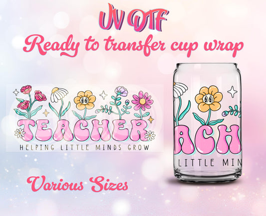 UV DTF Cup Wrap - Ready to Transfer - Teacher Gift DIY 16oz and 20oz Prints - Libbey Glass Can - Customizable