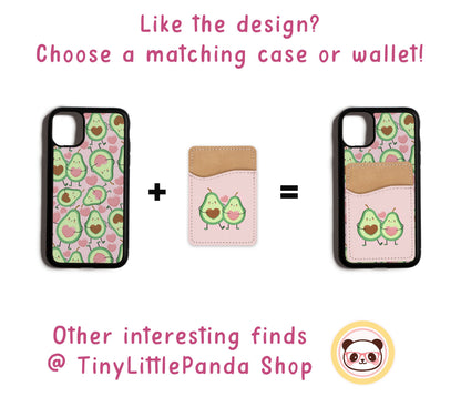 Leaves Pattern Phone Wallet - Nude Aesthetic Adhesive PU Leather Card Holder For Phone  - Custom Gift - Stick on Pocket - Card Caddy