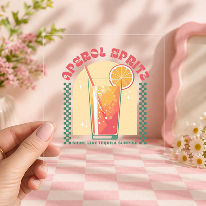 UV DTF Decals - Ready to Apply - Cocktails - Aperol Spritz - DIY Decal - Customizable