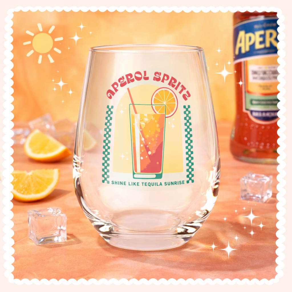 UV DTF Decals - Ready to Apply - Cocktails - Aperol Spritz - DIY Decal - Customizable