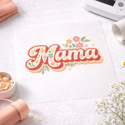 Mama Mini Matching DTF Transfer Set - Floral Spring Heat Transfer - Mommy and Me Shirt Design - Cute Pastel Flower DTF Decal - Ready to Press