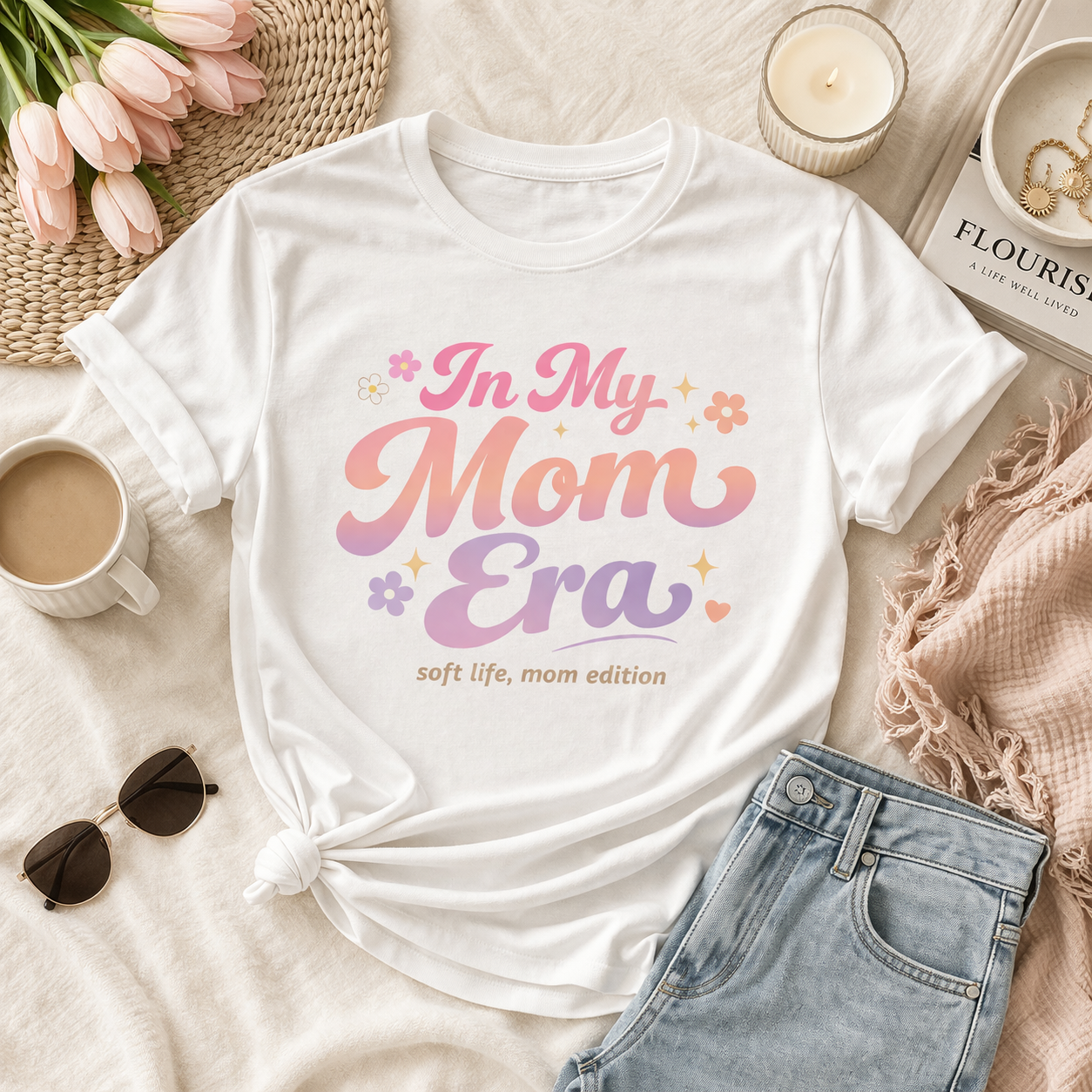 In My Mom Era DTF Transfer – Trendy Mom Life Design – Pink Purple Gradient Heat Transfer – Ready to Press