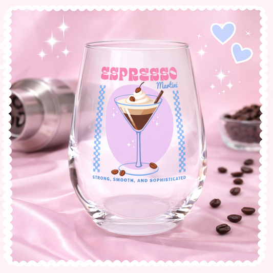 UV DTF Decals - Ready to Apply - Cocktails - Espresso Martini - DIY Decal - Customizable