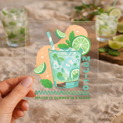 UV DTF Decals - Ready to Apply - Cocktails - Mojito - DIY Decal - Customizable