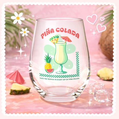 UV DTF Decals - Ready to Apply - Cocktails - Pina Colada - DIY Decal - Customizable