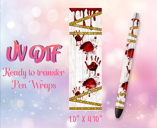 UV DTF Pen Wraps - Ready to Apply - Cr!me Movie Lover Design Prints - DIY Pen Decal - Customizable