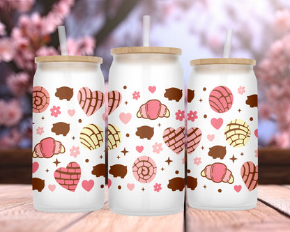 UV DTF Cup Wrap - Ready to Transfer  Conchas - Cafecito y Chisme Design DIY 16oz and 20oz Prints - Libbey Glass Can - Customizable