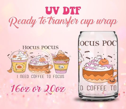 UV DTF Cup Wrap - Ready to Transfer  Cups | Fall | Halloween - Hocus Pocus DIY 16oz and 20oz Prints - Libbey Glass Can - Customizable