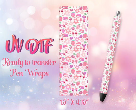UV DTF Pen Wraps - Ready to Apply - Cute Coquette Design Prints - DIY Pen Decal - Customizable