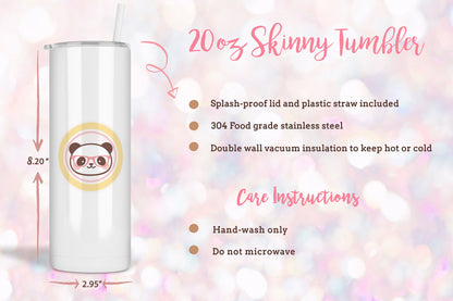 Kawaii Sushi Bottle Tumbler – 20oz Skinny Tumbler | Personalized Cute Cup | Custom Name Gift