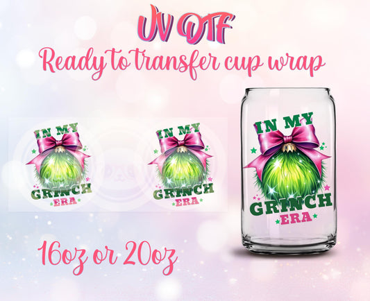 UV DTF Ready to Transfer Cup Wraps - Christmas Design DIY 16oz and 20oz Prints - Libbey Glass Can - Customizable