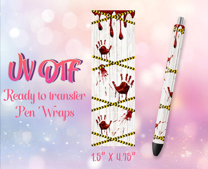 UV DTF Pen Wraps - Ready to Apply - Cr!me Movie Lover Design Prints - DIY Pen Decal - Customizable