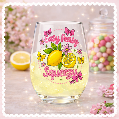 UV DTF Decals - Ready to Apply - Easy Peasy Lemon Squeezy Design Prints - DIY Decal - Customizable